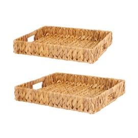 Harman Set of 2 Naturals Woven Palma Square Trays Earthy & Sophisticated