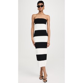 endless rose Stripe Tube Mini Dress, Black/White, M