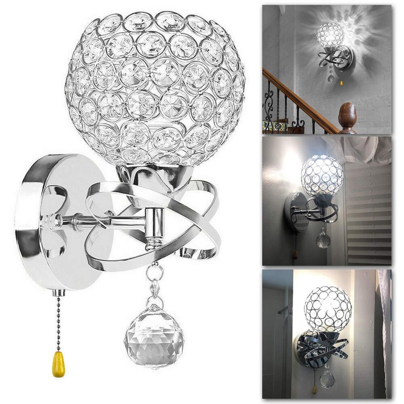 Ygapuzi Modern Crystal Wall Light Flush Mount Wall Sconces Lamp