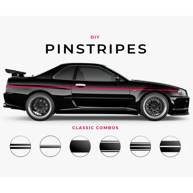 VViViD Vinyl Tape Pinstripe Red Fluorescent Neon Gloss Adhesive Automotive