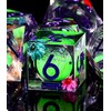 SIQUK 7 Pieces Liquid Core Dice Luminous Dice Glow Dice
