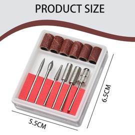 Nail Drill Bits,6 Pcs Professional Manicure Removal,Manicure,Pedicure,Home Use, Compact Nail Drill, Beginners Set(Made of Stainless Steel)