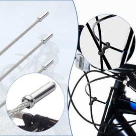 Bike Cable End Caps, Bike Cable Clasps, Alloy Cable End Crimps,Derailleur Cable End Cap,Bicycle Rotatable S-Hook Clips, Alloy non rusting, Bike Brake Cable End Tips for MTB Road Mountain Bicycle,60PCS