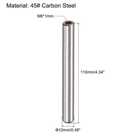 uxcell M6 Internal Thread Dowel Pin 4pcs 12x110mm Chamfering Flat Carbon Steel Cylindrical Pin Bed Bookshelf Metal Devices Industrial Pins