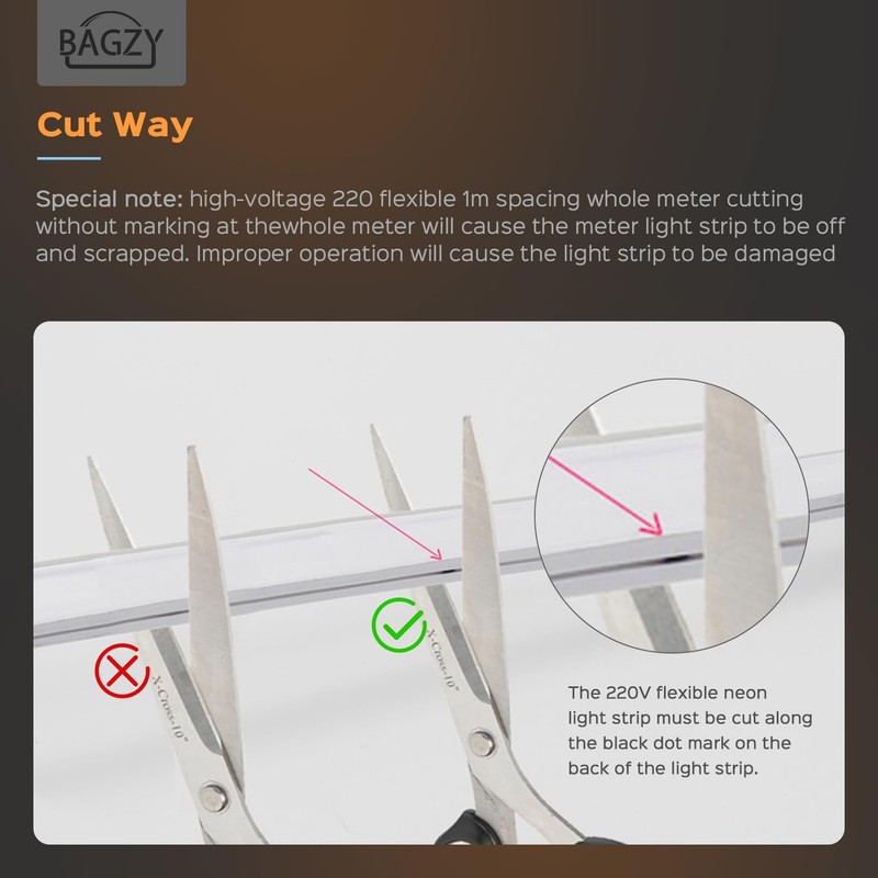 BAGZY Neon LED Strip 2 m Outdoor Use Neon Waterproof