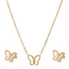 ANATTASOUL Gold Dianty Butterfly Pendant Necklace Earrings Set for Women