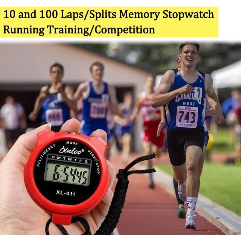 BLACK Sports Stopwatch Multi-Function Sport Digital Stopwatch Timer, Large Display,