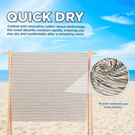 Black Turkish Beach Towel Oversize 100cm x 180cm with Carry Bag