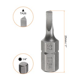 HARFINGTON 2pcs Magnetic Triangle Screwdriver Bit TA26 1/4" Hex Shank 1" (25mm) Long Magnetic S2 Steel Industrial Grade Screw Driver Bit Triangular Head Electric Drill Bits