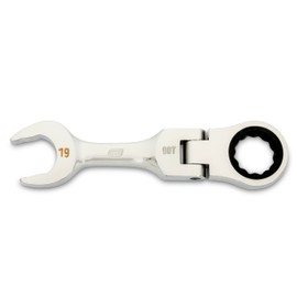 GEARWRENCH 19mm 90-Tooth 12 Point Stubby Flex Combination Ratcheting Wrench | 86869
