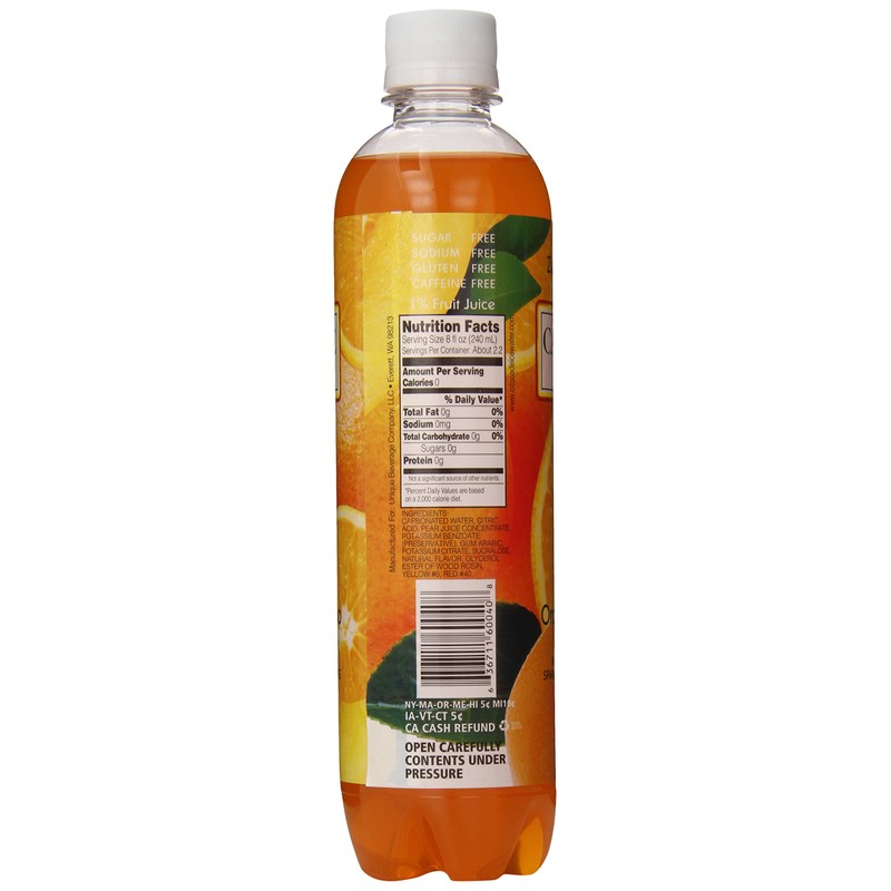 Cascade Ice Sparkling Water, Orange Mango, 17.2 Fl Oz (Pack