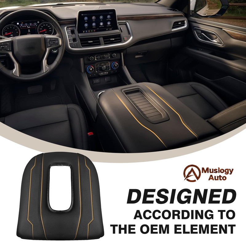 Muslogy Center Console Armrest Cover Fit for Chevy Silverado &