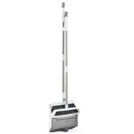 Collections Etc Foldable Standing Broom and Dustpan Compact Set