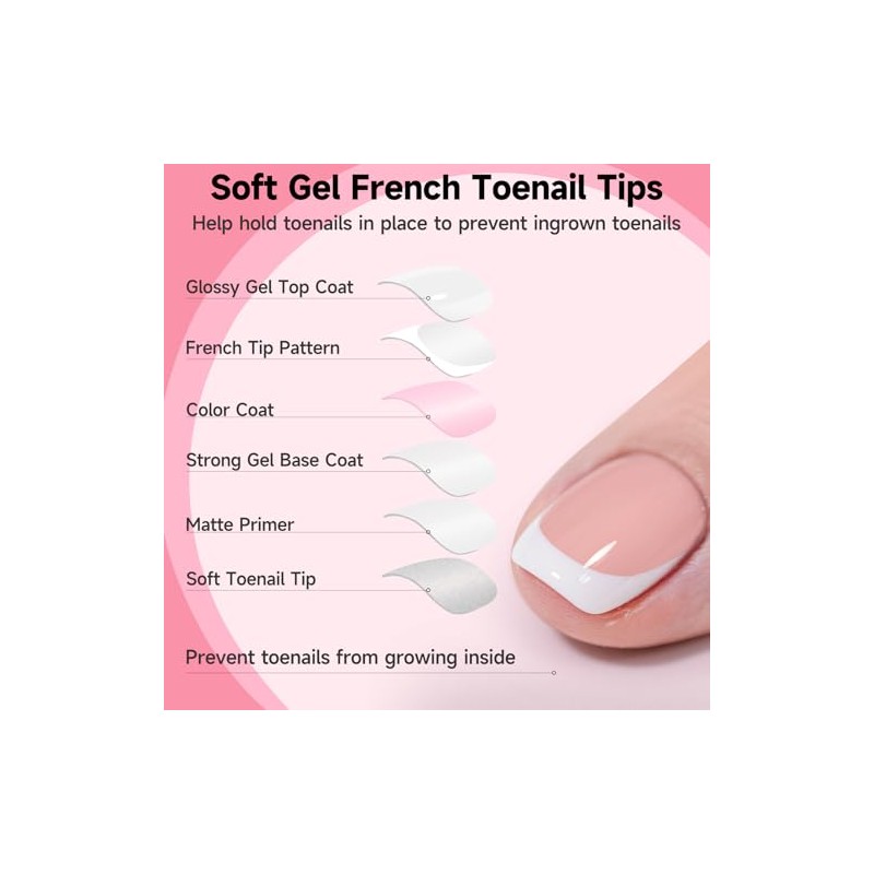 Kit de 240 uñas postizas francesas blancas para prensar, extensiones