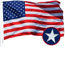 G128 – American Flag | 3x5 feet | Embroidered 210D – Embroidered Stars, Sewn Stripes, Brass Grommets, Indoor/Outdoor, Vibrant Colors, Quality Polyester, US USA Flag