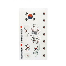 Owner Clan 태극기 타투 스티커 스포츠 경기 응원 물타투 스티커 Taegeukgi Tattoo Sticker Sports Game Support Water Tattoo Sticker