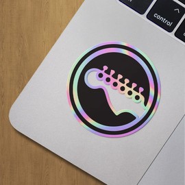 Holographic Decal Stickers of Concert, Circle, Play, Guitar, Music 2 Premium Waterproof Vinyl Decal Stickers for Laptop Phone Accessory Helmet Car Window Mug Tuber Cup Door Wall Decor ANDVER310239bHO