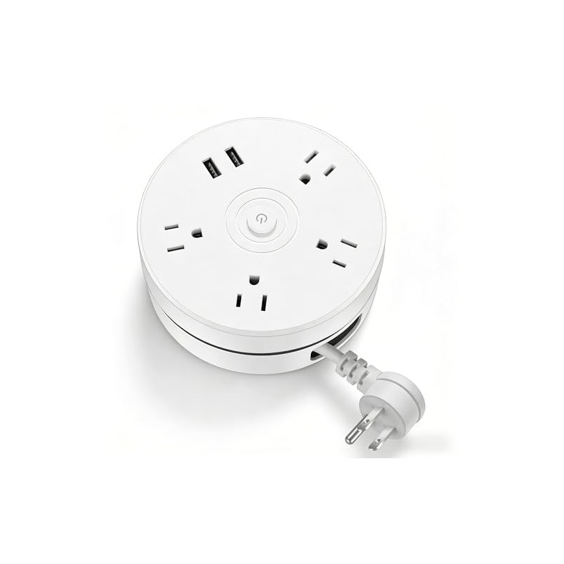 Kasoyo Retractable Power Strip with USB Ports - 4 AC