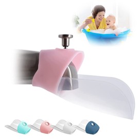 Bath Helper - Bath Tub Faucet Extender - Guides Water Directly from Faucet to Baby Bath Tub Without Excessive Water Waste and Splashing (Pink)
