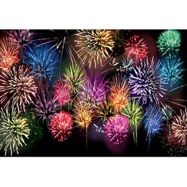 Leowefowa Colorful Firework Backdrop Graduation Party New Year 2024 Festival Celebration Photography Background Anniversary Wedding Birthday Carnival Independence Day Video Studio Props Vinyl 2.5x1.8m