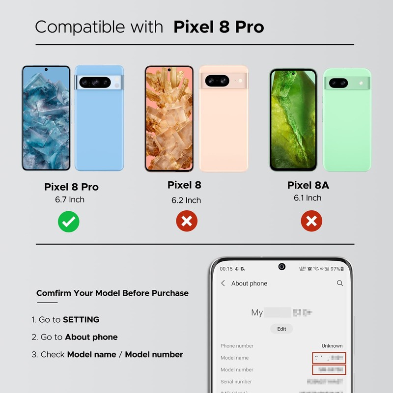 GREEN FUSION Compatible with Pixel 8 Pro Back Glass Cover
