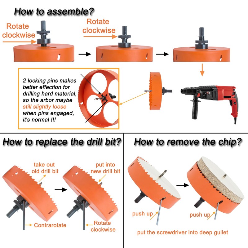 8 inch Hole Saw for Wood, Metal, Plastic & Drywall,
