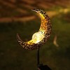 HDNICEZM Solar Garden Light Outdoor Decorative, Moon Decor Crackle Glass