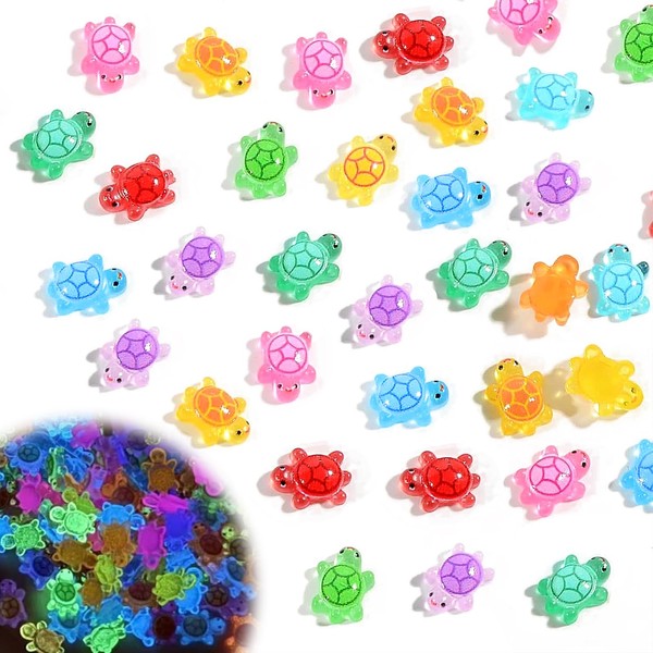 shirylzee 200pcs Mini Turtles,Small Luminous Cute Turtles Glow in The