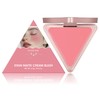 Blush for Cheeks,Triangle Cream Blush Fresh, Natural Nude Makeup Blusher Cream, Blusher Hydrating, Lightweight & Blendable Color, Matte Satin Long-Lasting (#4)