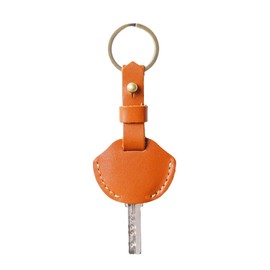 Kaaipee Key Cover, Genuine Leather, Key Cap with Key Holder, Stylish Key Chain, orange
