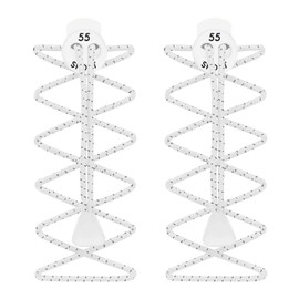 55 Sport Elastic Lock Shoelaces - White/Black (3 Pack)