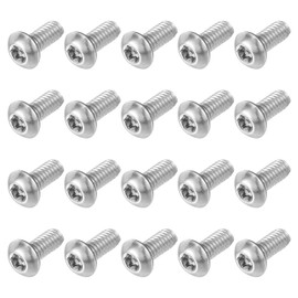 sourcing map 20Pcs #8-32 x 3/8" Torx Security Machine Screws, 304 Stainless Steel Button Head Screws Bolt Tamper Resistant for Anti-Theft Tamper Proof, Silver