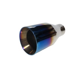 NETAMI NT-2478 Exhaust Tip Stainless Steel Double Wall Straight Cut Weld-on with Blue Burnt