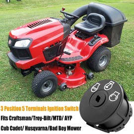 Annolai Lawn Mower Ignition Switch with Key 5 terminals for MTD Craftsman Ariens Bad Boy Zero Turn Lawn Tractor 925-04659 725-04659 John Deere GY00191 Craftsman LT2000 Huskee LT4200 Ignition Switch