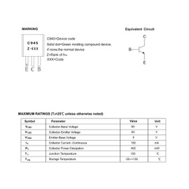 20PCS 2SC945GR 2SC945 NPN Transistor TO-92 40V 150MA 400mW Marking C945