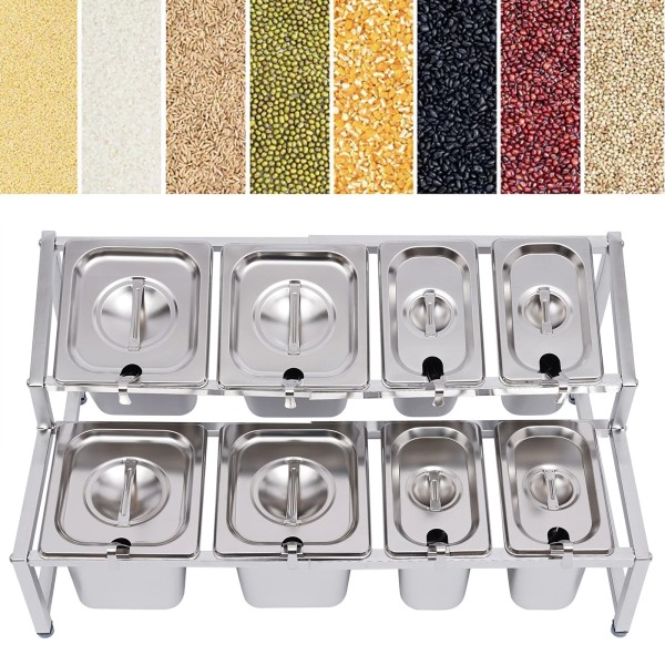Unbranded Stainless Expandable Spice Rack 13.8"-23.6" Seasoning Organizer Holder w/8