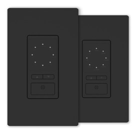 Round Countdown Timer Switch, Bathroom Fan Light Switch Timer for Exhaust Fan, 1-5-10-20-30-60mins-2H-4H, Neutral Wire Required, Free Wall Plate(2, Black)