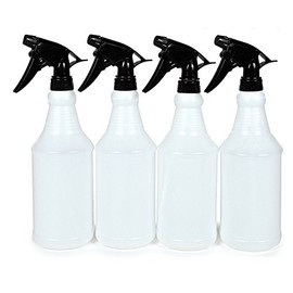 Plastic Trigger Spray Bottle 16 Oz Sprayer Chemical Resistant 4 Pack-Black