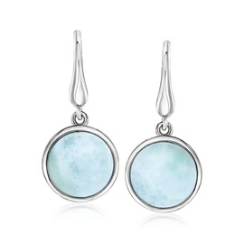 Ross-Simons Larimar Drop Earrings in Sterling Silver