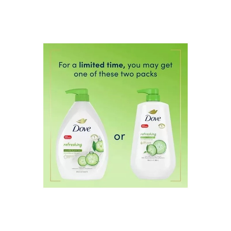 Dove Jabón Corporal Refresh Dove Pepino Y Te Verde 905