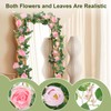 Naidiler Full Pink Flower Garland, 6.2FT Artificial Rose Floral Vine