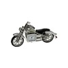 MINIATURE SILVER CLASSIC MOTORBIKE NOVELTY QUARTZ CLOCK BOXED