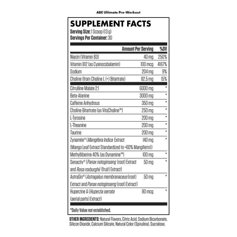 An Abe Ultimate Pre-workout Pre-entreno 30 Servs Sabor Blue Razz