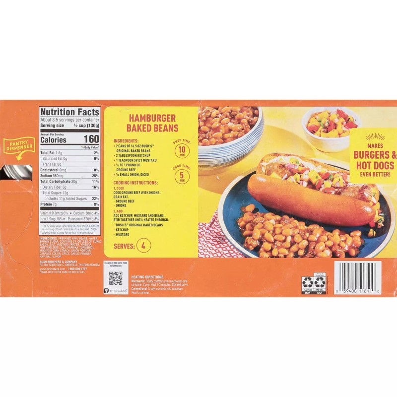 Bush's Original Baked Beans, 16.5 oz, 8 ct.