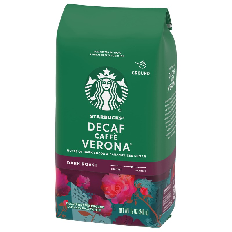 Starbucks Decaf Ground Coffee, Caffè Verona, Dark Roast Decaffeinated Ground