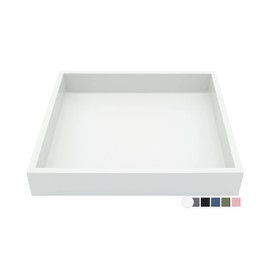 Montecito Home - 10"x10" Small Square Wood Decorative Tray for Office, Ottoman, Bathroom, Entry, Remote Controls, Countertop Organizer, Candle Tray - Harbor Gray