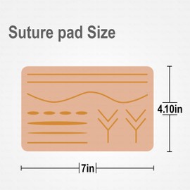 Otica 3-Layer Suture Pad for Medical and Veterinary Students, Featuring 14 pre-Cut Wounds and Realistic Silicone Skin. Pads for Practicing suturing and Surgical Closure. 4x7 inches. Pack of 2