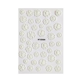 Colorful Embossed Rose Flowers Periwinkle Mallow 3D Nail Sticker 5D004 Nail Wraps Stickers Manicure Supplies for Women Nails Full Long Lasting Easy Apply and Remove