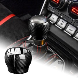 AIRSPEED Carbon Fiber Accessories Interior Interior Parts Gear Shift Knob Head Cover Handle Sticker Stylish Custom Dress Up Double Sided Tape Included Easy Installation Garnish Car Supplies RHD Subaru