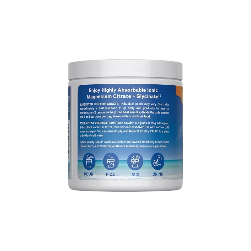 Calm Natural Vitality Magnesio Sabor Naranja 8 OZ